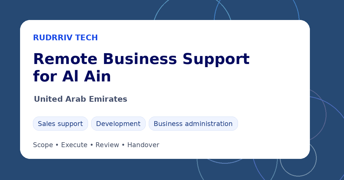 Rudrriv remote business support options for teams in Al Ain, United Arab Emirates