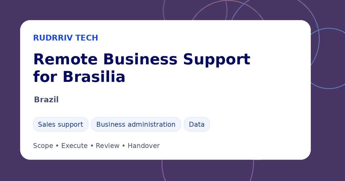 Rudrriv remote business support options for teams in Brasilia, Brazil