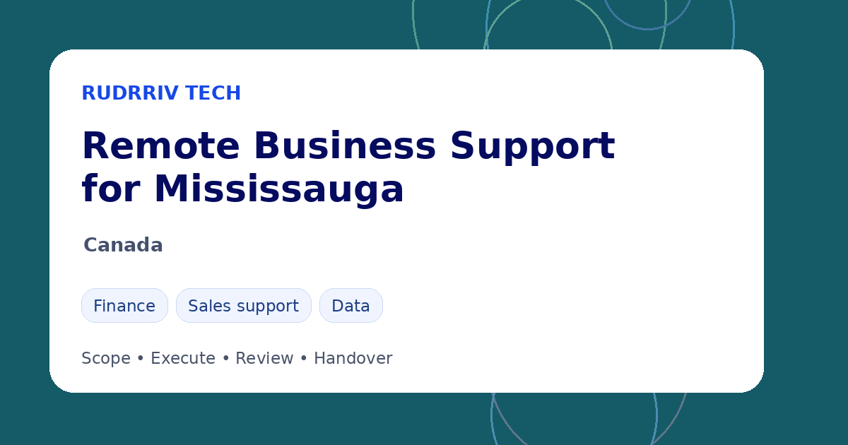 Rudrriv remote business support options for teams in Mississauga, Canada
