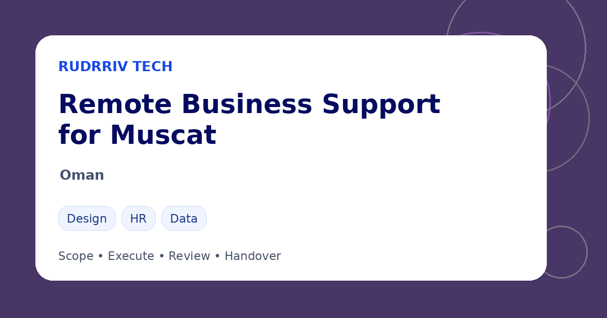 Rudrriv remote business support options for teams in Muscat, Oman