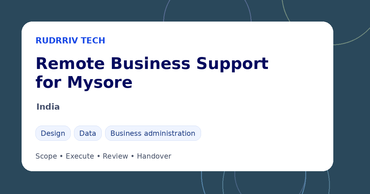 Rudrriv remote business support options for teams in Mysore, India