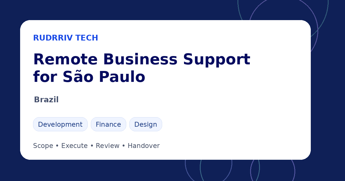 Rudrriv remote business support options for teams in São Paulo, Brazil