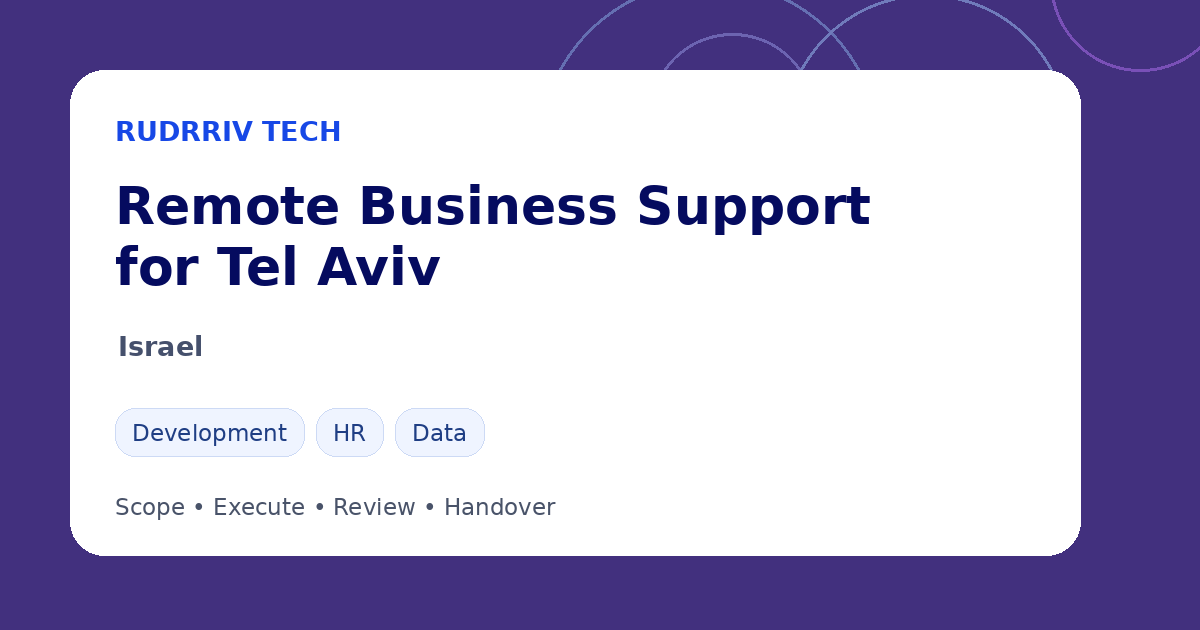 Rudrriv remote business support options for teams in Tel Aviv, Israel